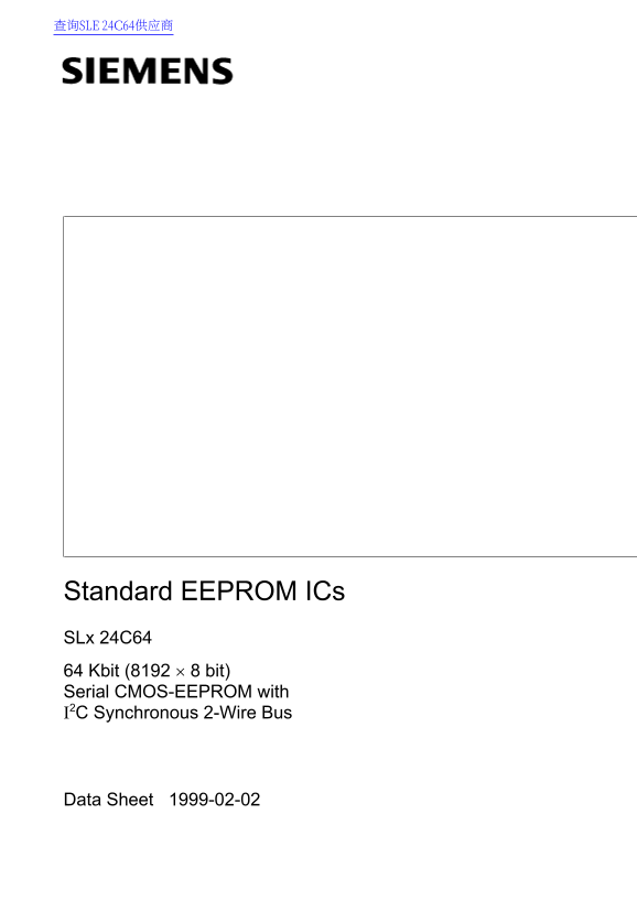SIEMENS SLx 24C64 Standard EEPROM ICs Data Sheet - Page 1