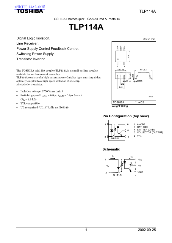 Toshiba TLP114A User's Guide - Page 1