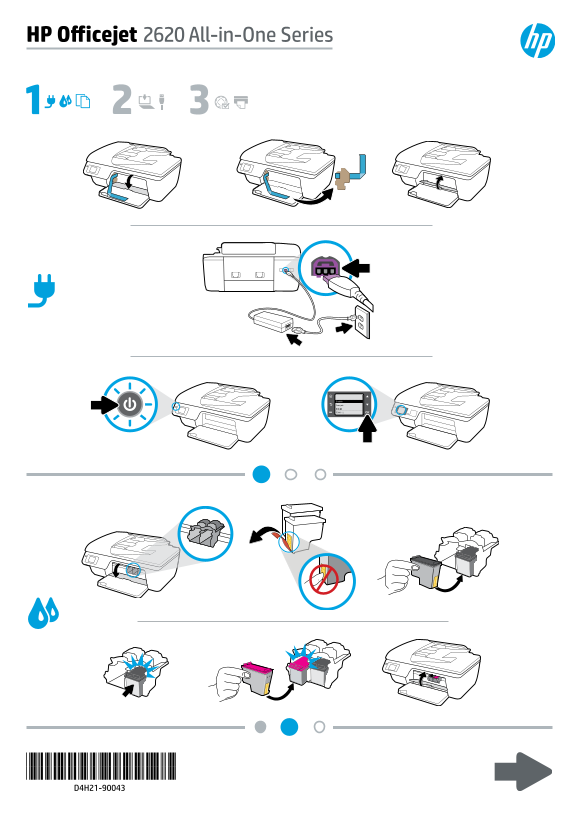 HP Officejet 2620 Series All-in-One Printer Setup Brochure - Page 1