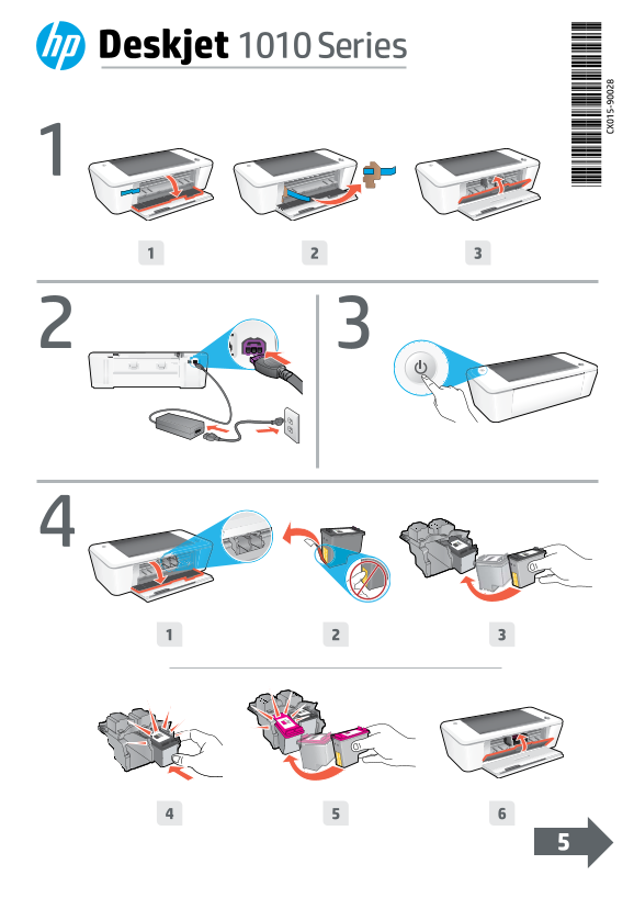 HP Deskjet 1010 Printer Series Installation Poster - Page 1