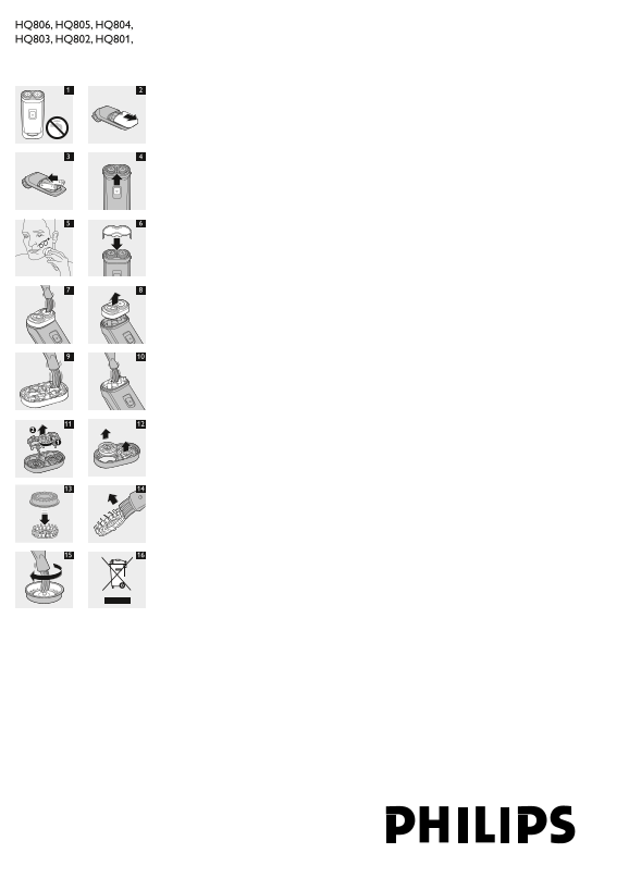 Philips 800 series Electric Shaver HQ802 16 Product Support & Manual - Page 1