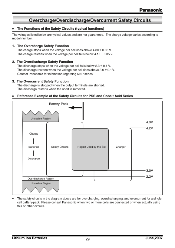 Panasonic Overcharge Overdischarge Overcurrent Safety Circuits User Manual - Page 1