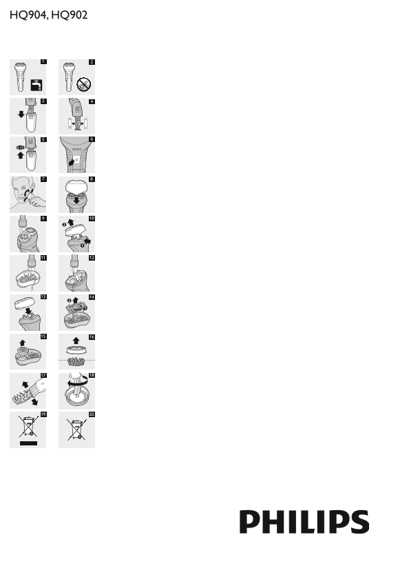 Philips HQ904 15 Electric Shaver User Support & Manuals - Page 1