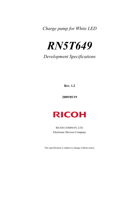 RICOH RN5T649 Data Sheet - Page 1
