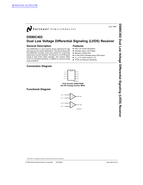 National DS90C402 Data Sheet - Page 1