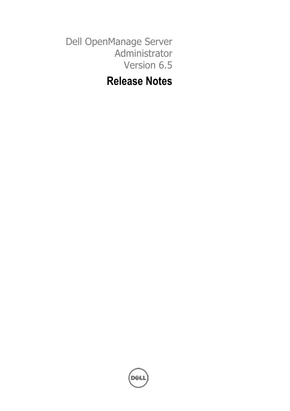 Dell OpenManage Server Administrator Version 6.5 Readme - Page 1
