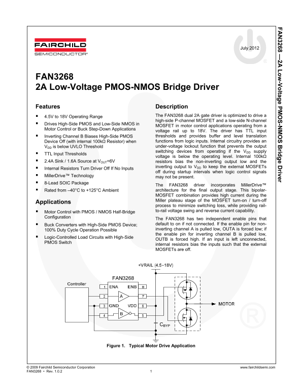 Fairchild FAN3268 Data Handbook - Page 1
