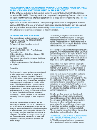 Samsung HMX-S16BP High Definition Camcorder Open Source Code Guide - Page 1
