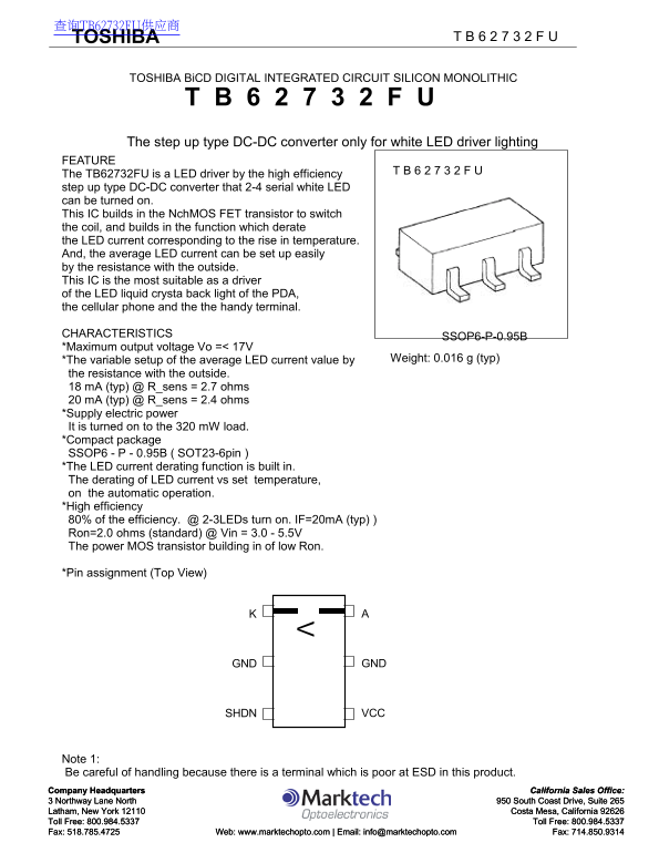 Toshiba TB62732FU User Guide - Page 1
