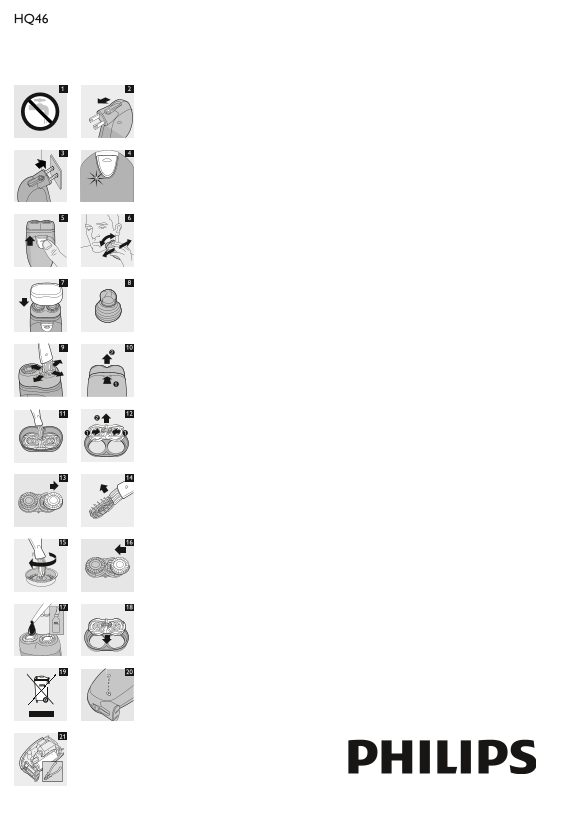 Philips HQ46 Electric Shaver Support & User Manual - Page 1