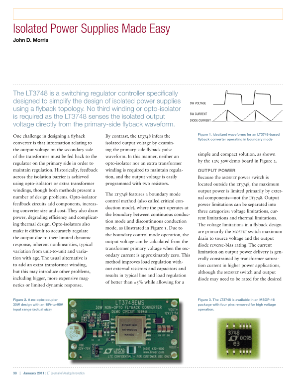 LINEAR LT3748 User Guide and Manual - Page 1