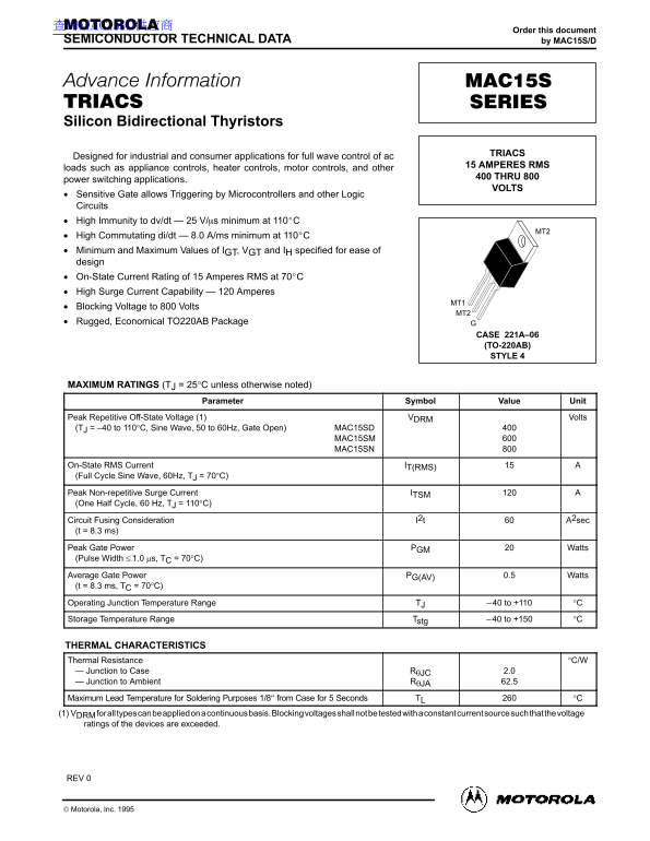 MOTOROLA MAC15S SERIES User Guide (1) Owner's Manual - Page 1
