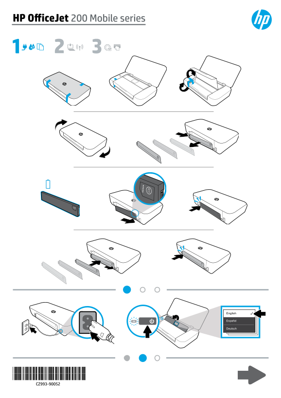 HP OfficeJet 200 Mobile Printer Series Install Poster - Page 1