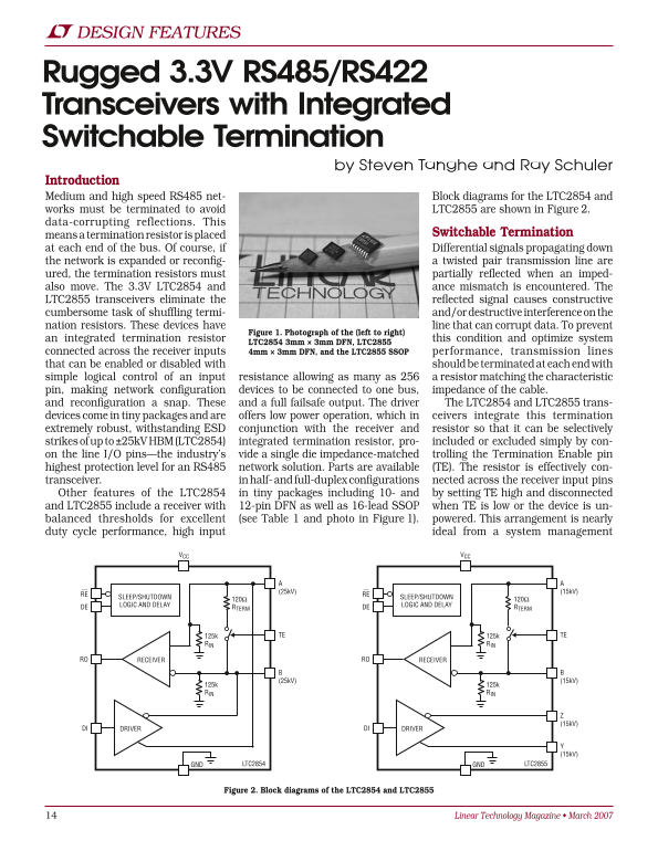 LINEAR DESIGN FEATURES LTMag-V17N01-04-LTC2854_55 Tanghe Technical Manual - Page 1