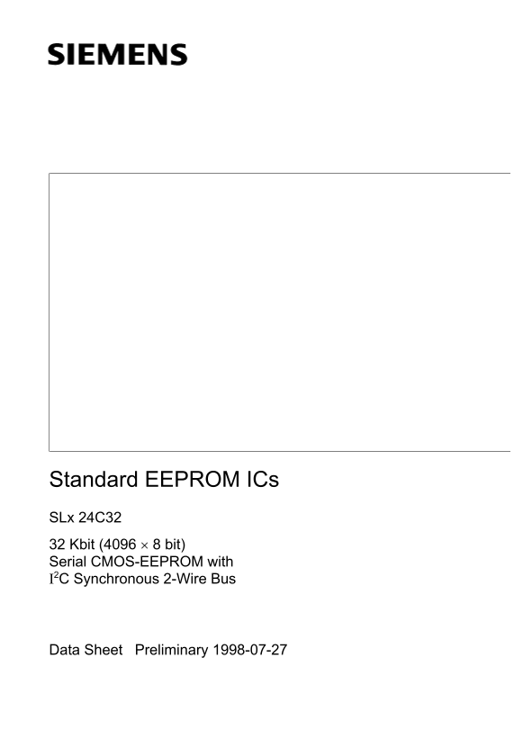 SIEMENS SLx 24C32 32 Kbit EEPROM ICs User Manual and Data Sheet - Page 1