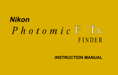 Nikon Photomic F TN Finder Instruction Manual - Page 1