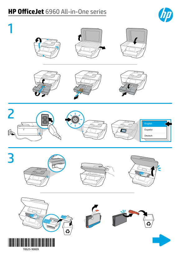 HP OfficeJet 6960 All-in-One Printer Series Setup Poster - Page 1