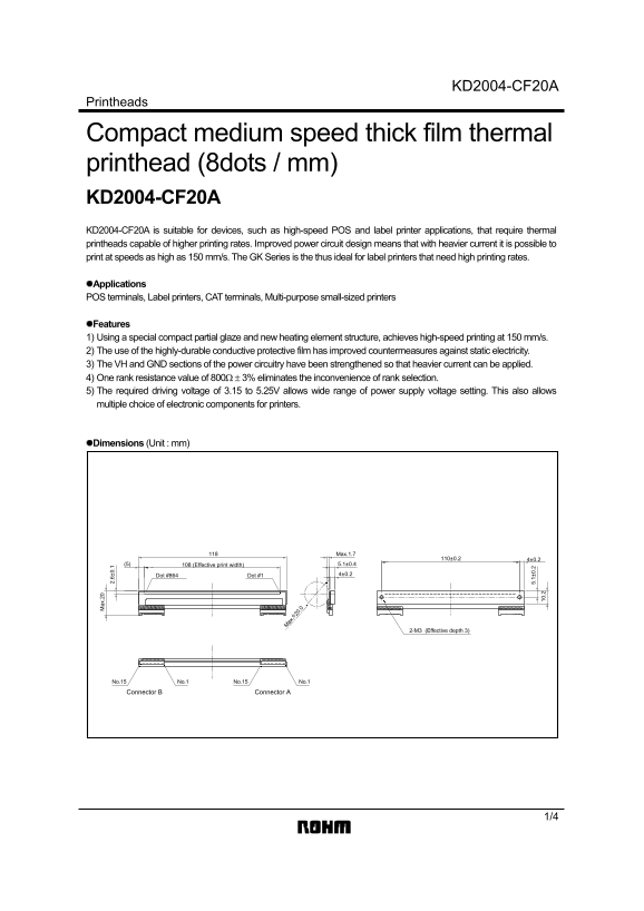 ROHM KD2004-CF20A User Guide - Page 1