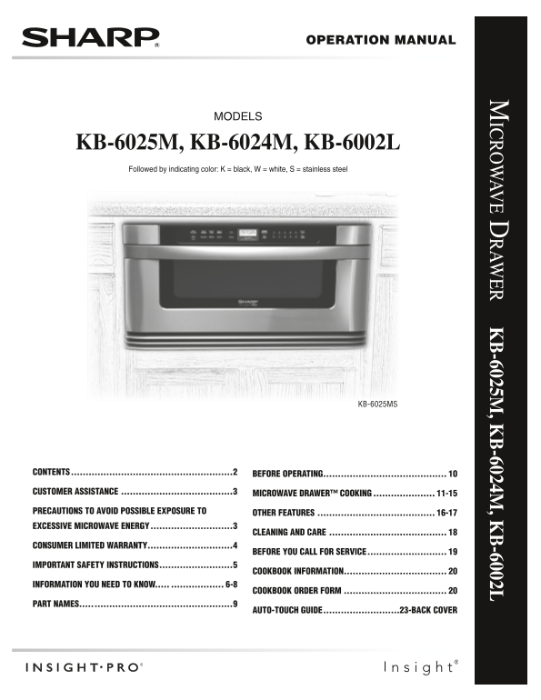SHARP KB-6024M, KB-6025M Operation Manual - Page 1