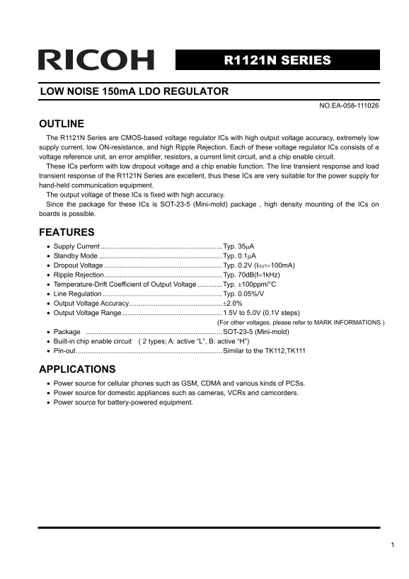 RICOH R1121N SERIES Owner's Manual User Guide - Page 1