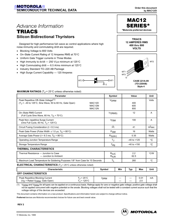 Motorola MAC12 series Data Handbook (1) User Guide - Page 1