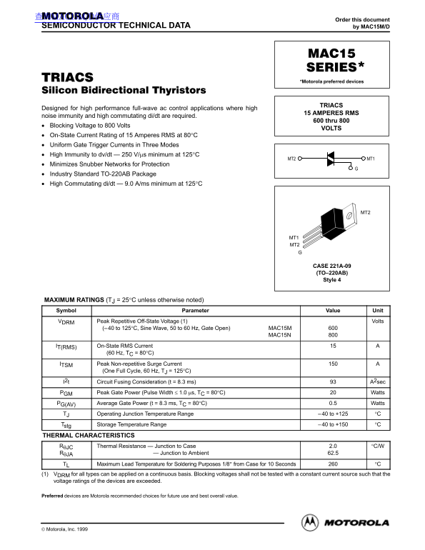 Motorola MAC15 Series User's Manual - Page 1