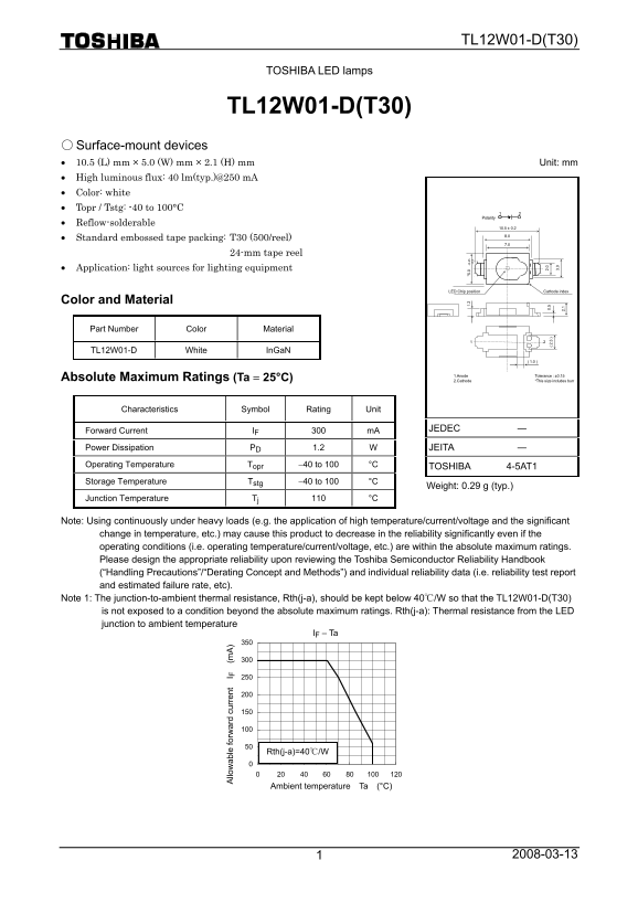 Toshiba TOSHIBA TL12W01-D(T30) Owner's Manual - Page 1