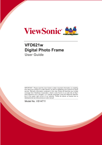 ViewSonic VFD621W-70 User Guide (English) - Page 1