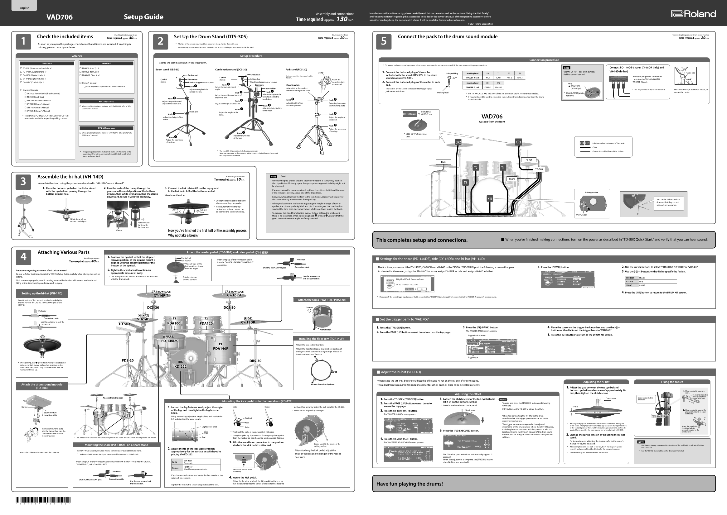 Roland Roland V-Drums Acoustic Design VAD706 - Page 1