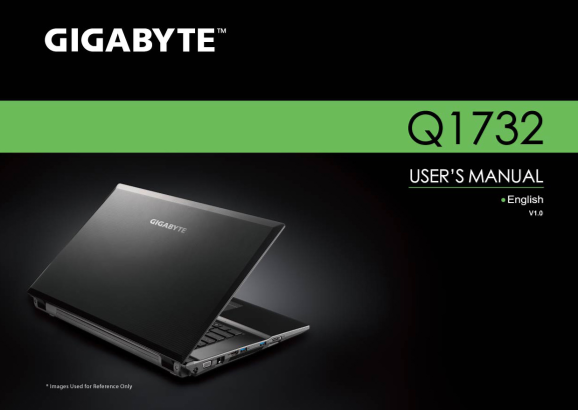 Gigabyte Notebook Computer Netbook Q1732NQ1732 User Manual (English, Version 1.0) - Page 1