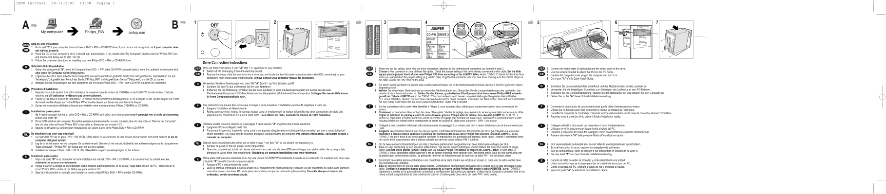 PHILIPS DVD+RW&CD-R RW Internal drives Quick User Guide (English) - Page 1