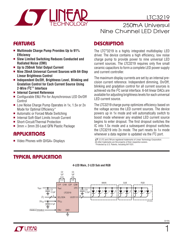 LINEAR TECHNOLOGY LTC3219 User's Manual - Page 1