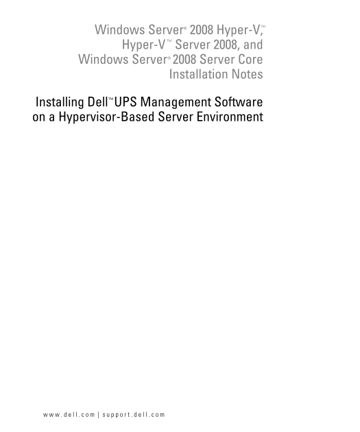 Installing Dell UPS Management Software on a Hypervisor-Based Server Environment - Dell Owners' Manual & User Guide - Page 1
