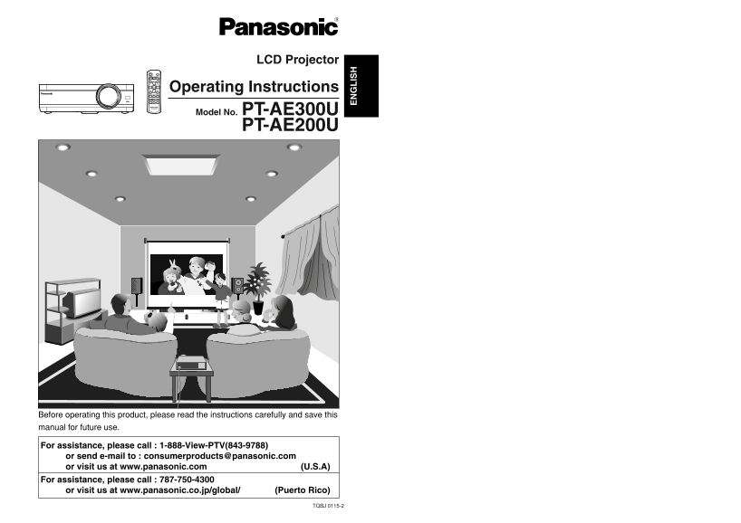 Panasonic PT-AE300U User Guide - Page 1