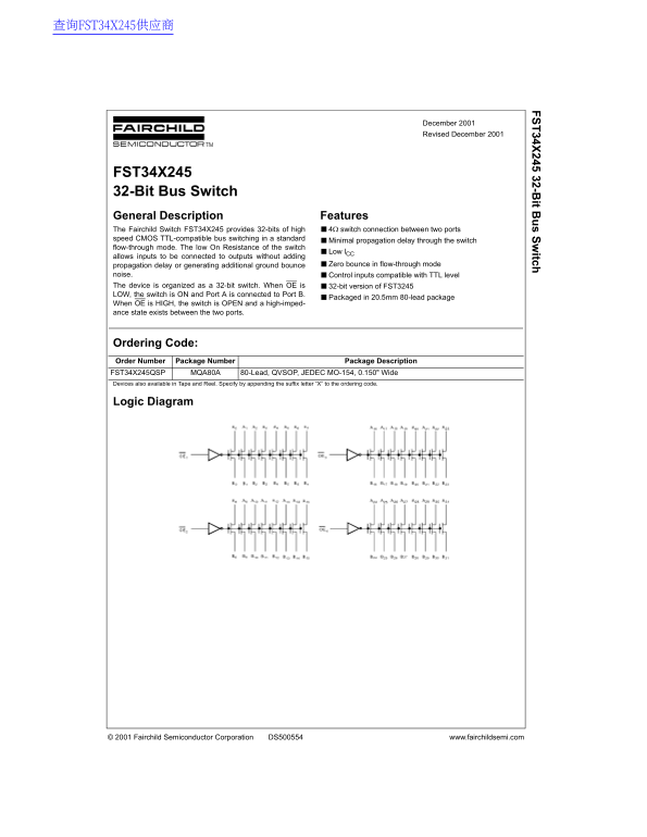 Fairchild FST34X245 Data Handbook - Page 1