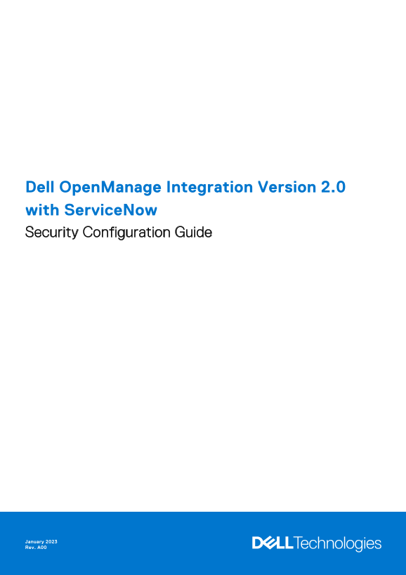 Dell OpenManage Integration Version 2.0 with ServiceNow Security Configuration Guide - Page 1