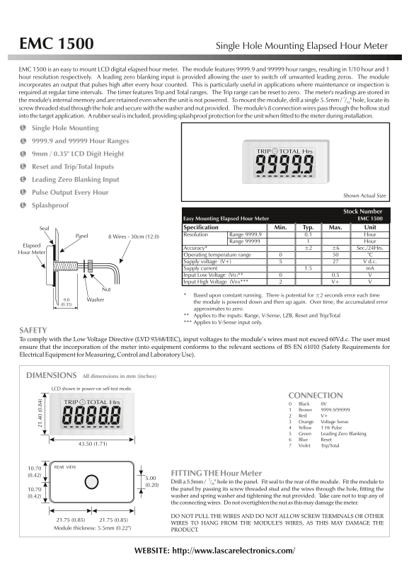 EMC 1500 Data Sheet - User's Guide - Page 1