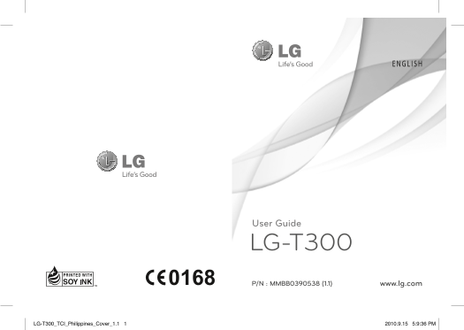 LG Mobile Phone GSM Phone LGT300.ACHNBK Product Specifications SUN CELLULAR (PHILIPPINES) - Page 1