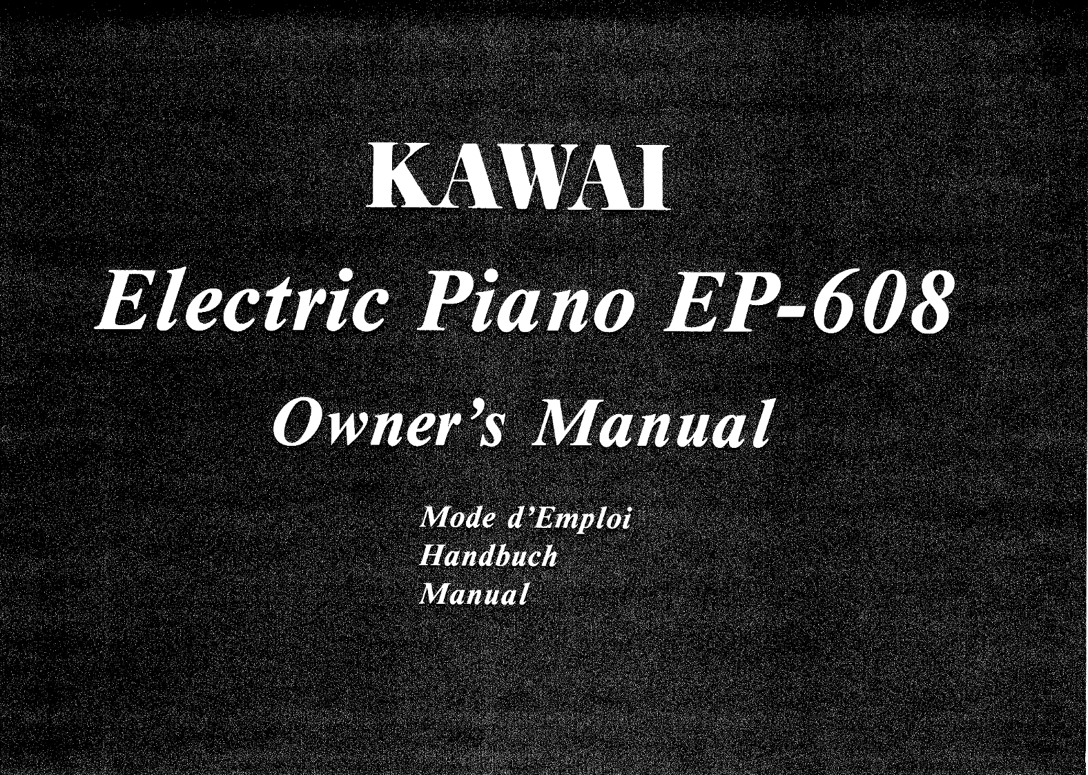 KAWAI EP608 Electric Piano User Manual - Page 1