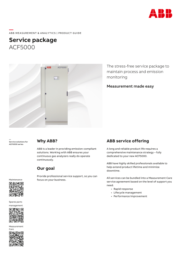 ABB Product Guide - Measurement & Analytics Service Package ACF5000 - Page 1