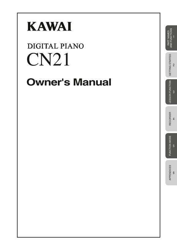 Kawai CN21 User Manual - Page 1