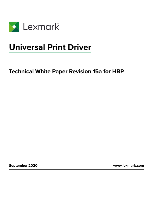 Lexmark B2236 Universal Print Driver Version 2.0 White Paper for HBP - Page 1