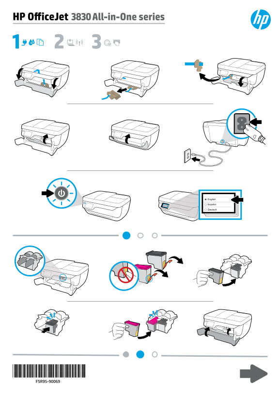 HP OfficeJet 3830 Series Install Poster - Page 1