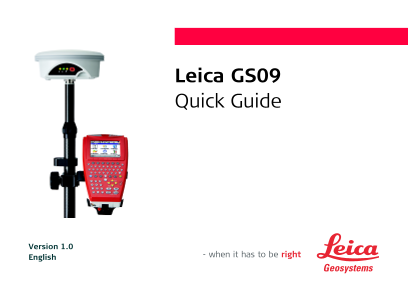 Leica GS09 Quick Guide - Page 1
