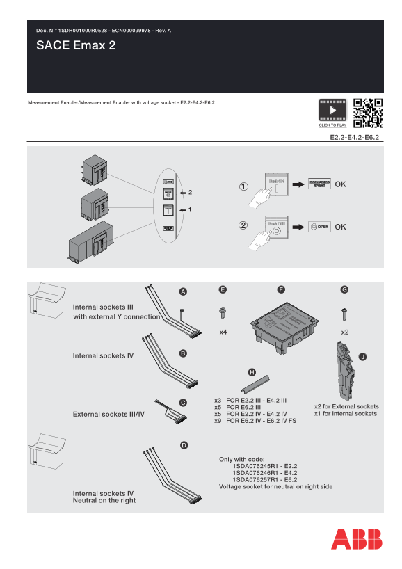 ABB Measurement Enabler With Voltage Sockets E2.2 - E4-2 - E6.2 Manual - Page 1