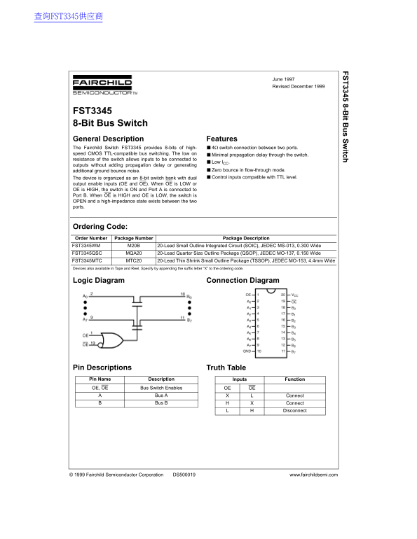 Fairchild FST3345 Data Handbook - Page 1