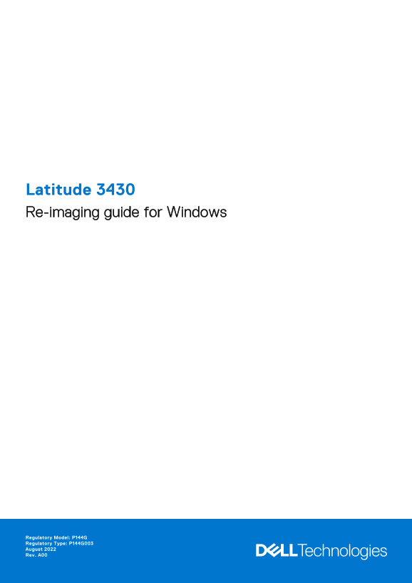 Dell Latitude 3430 Re-Image Guide for Windows - Page 1
