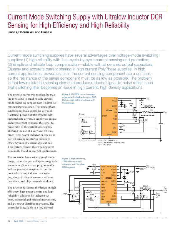 LINEAR LTC3866 User Guide Manual - Page 1