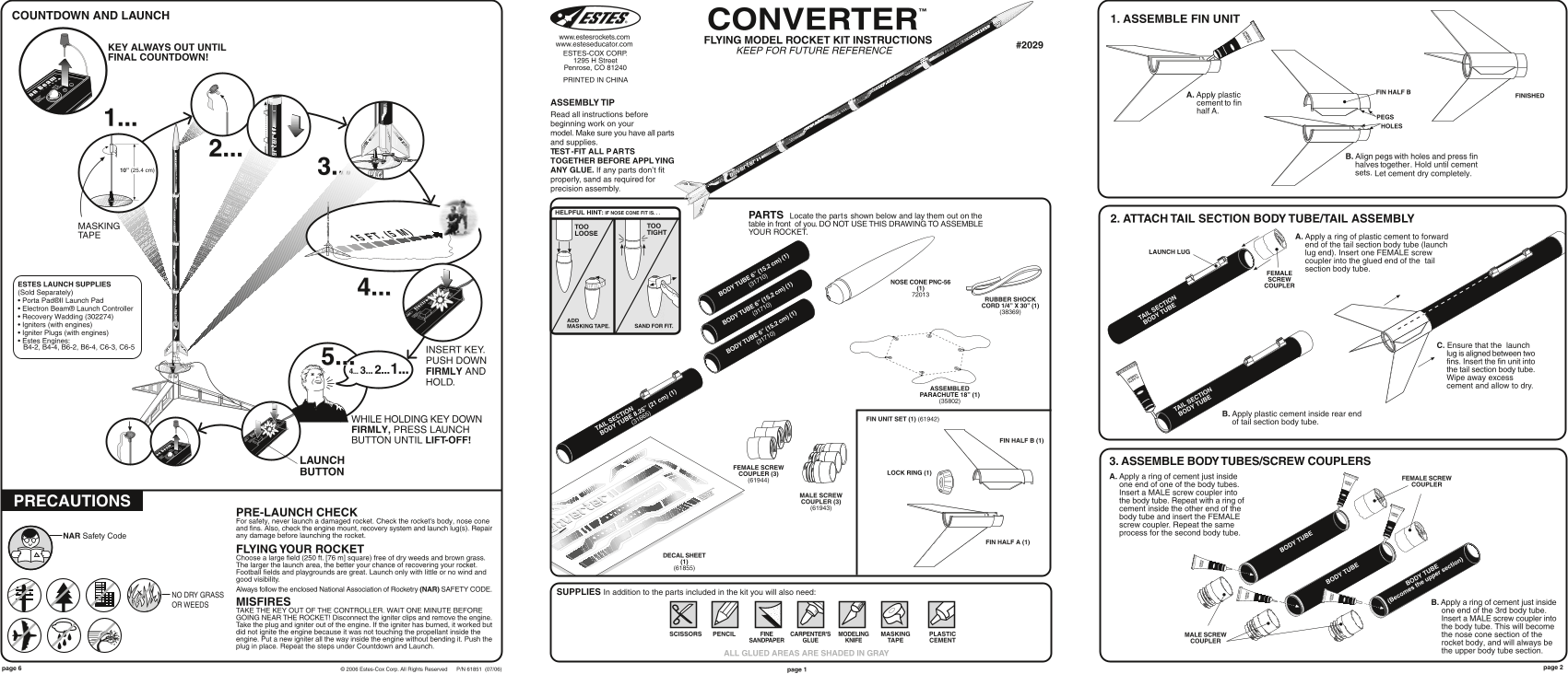 ESTES 2029 Converter User's Manual - Page 1