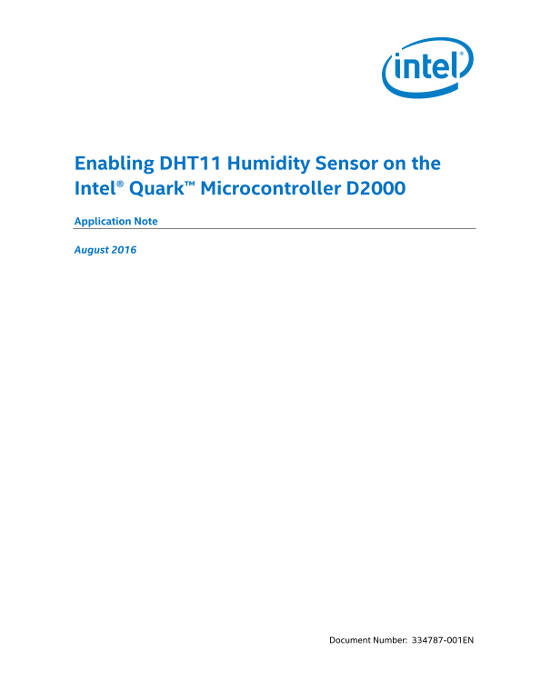 Intel White Paper Intel® Quark™ Microcontroller D2000 - Enable DHT11 Humidity Sensor: Application Note - Page 1
